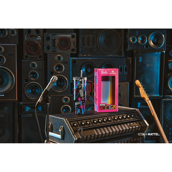 🎸 Stanley x Barbie Quencher 40oz – 80s Rockers Edition | Retro Travel Tumbler with Straw & Lid 💖🌈 waodeals
