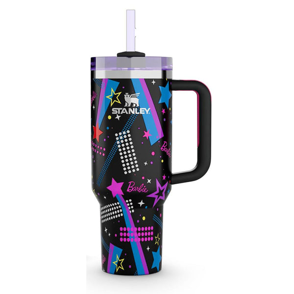 🎸 Stanley x Barbie Quencher 40oz – 80s Rockers Edition | Retro Travel Tumbler with Straw & Lid 💖🌈 waodeals