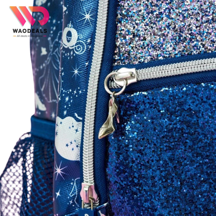 ✨ Original Smiggle Disney Princess Cinderella 17-Inch School Bag | Kids Travel Backpack | Girls Cartoon Backpack | Water-Resistant | Spacious Compartments 🎀👑 waodeals