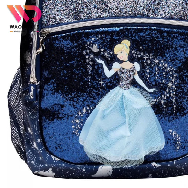 ✨ Original Smiggle Disney Princess Cinderella 17-Inch School Bag | Kids Travel Backpack | Girls Cartoon Backpack | Water-Resistant | Spacious Compartments 🎀👑 waodeals