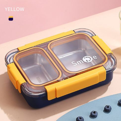 Smile Stainless Steel Bento Lunch Box | 2-Compartment Leakproof Tiffin | BPA-Free & Durable Food Container 🥗✨ waodeals