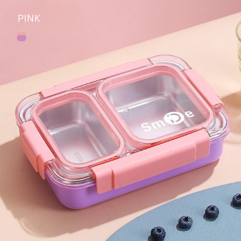 Smile Stainless Steel Bento Lunch Box | 2-Compartment Leakproof Tiffin | BPA-Free & Durable Food Container 🥗✨ waodeals