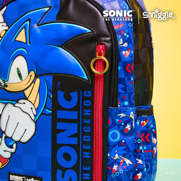 ✨ Original Smiggle 17-Inch Sonic Senior Kids School Backpack Boys Cartoon School Bag waodeals