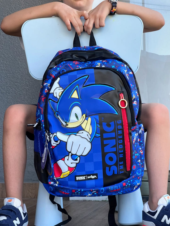 ✨ Original Smiggle 17-Inch Sonic Senior Kids School Backpack Boys Cartoon School Bag waodeals