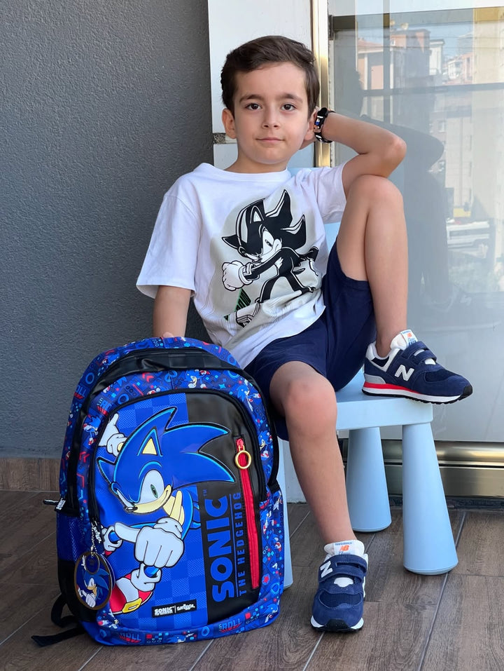 ✨ Original Smiggle 17-Inch Sonic Senior Kids School Backpack Boys Cartoon School Bag waodeals