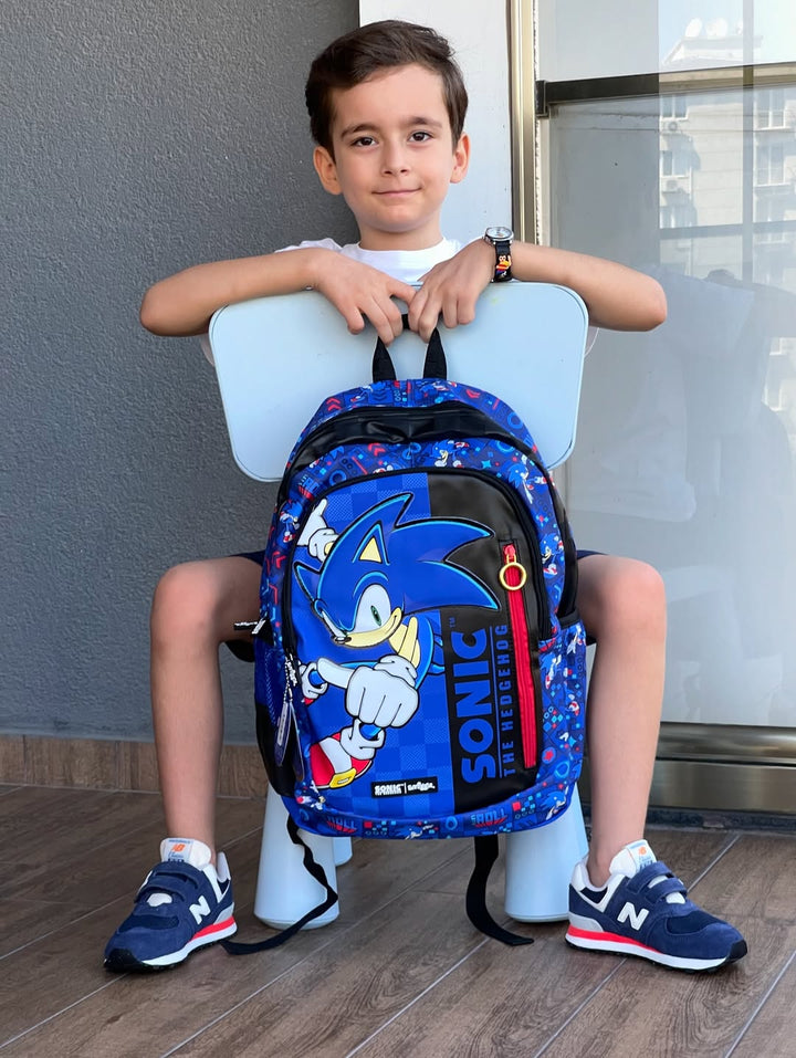 ✨ Original Smiggle 17-Inch Sonic Senior Kids School Backpack Boys Cartoon School Bag waodeals