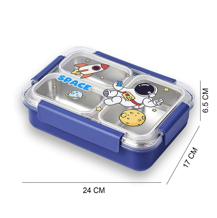 🍱✨ Surprise Box – 3 Compartment Stainless Steel Bento Lunch Box for Kids with Fork & Spoon Leak-Proof, Cute Unicorn & Castle Design 🦄 waodeals