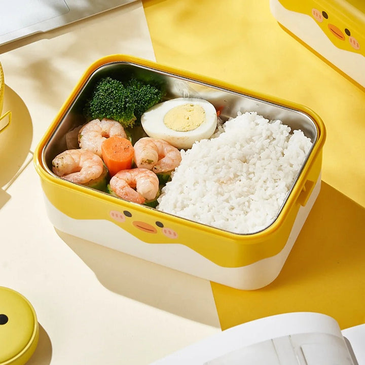 🐤 Stainless Steel Duck Thermal Bento Lunch Box 1000ml – Insulated Food Container for Kids🍱✨ waodeals