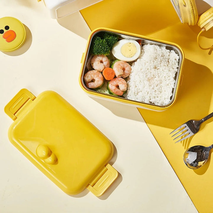 🐤 Stainless Steel Duck Thermal Bento Lunch Box 1000ml – Insulated Food Container for Kids🍱✨ waodeals