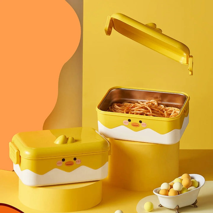 🐤 Stainless Steel Duck Thermal Bento Lunch Box 1000ml – Insulated Food Container for Kids🍱✨ waodeals