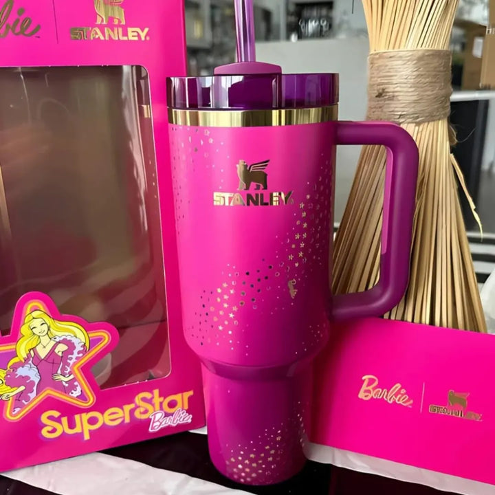 Stanley x Barbie 70s Superstar Quencher 40oz – Retro Pink Tumbler