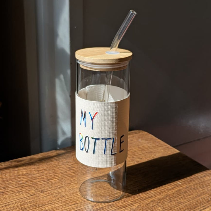 🥤 500ml Tall Can Glass with Lid & Straw – Leather Sleeve Design | Premium Aesthetic Drinkware ✨ waodeals