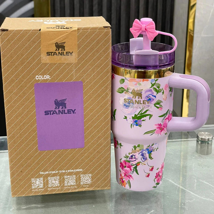 Stanley X LoveShackFancy 14oz Cute Quencher Tumbler – Floral Holiday Edition | BPA-Free | Vacuum Insulated waodeals