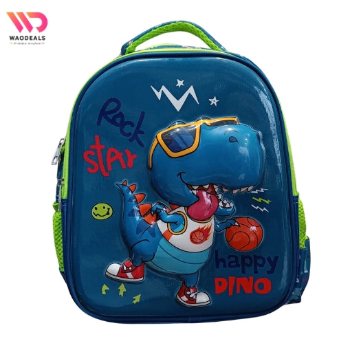 🦖 13-Inch 3D “Rock Star Dino” School Bag for Boys | Cool Spacious Backpack ✨ waodeals