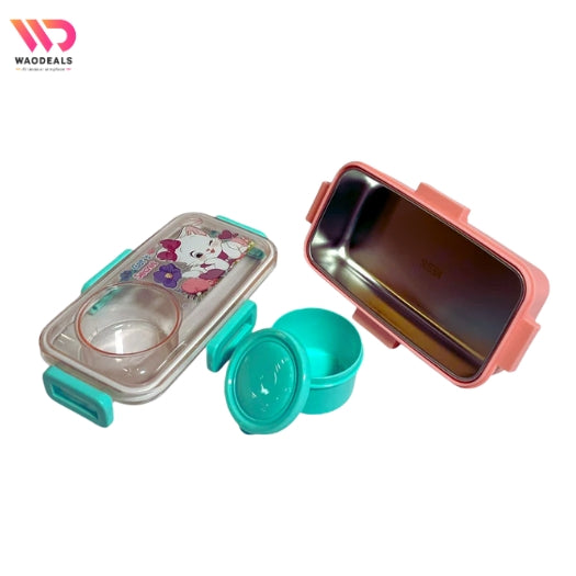 🐱 Kitty Stainless Steel Lunch Box | Leak-Proof Bento Box for Kids 🍱💖 waodeals