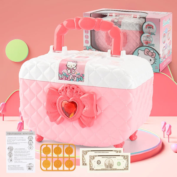 WD - Money Bank Girls Characters Multifunction ATM Saving box, Cute Purse, Money Safe Ban, Piggy Bank, Safe With Key and Sounds for Girls