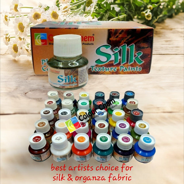 1Pcs Colour Chem SILK Fabric Paint Plus Organza Cotton Lawn Treatment Paints 30ml Bottle