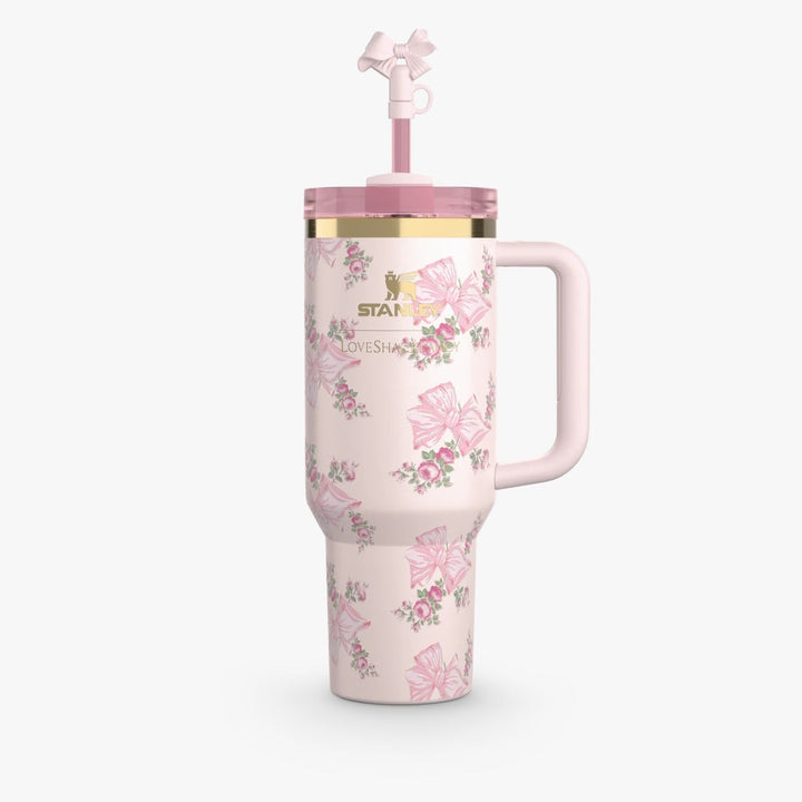 Stanley X LoveShackFancy Holiday Quencher 40oz – Rosa Beaux Pink Tumbler for Girls & Women 🌸✨💕 waodeals