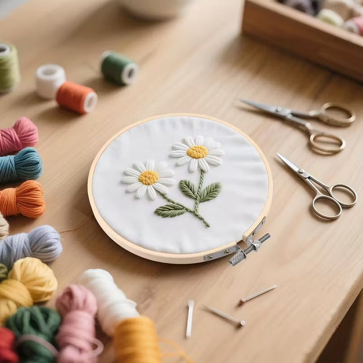 🧵 Super Strong Wooden Embroidery Hoop Frame | Premium Bamboo Cross Stitch Ring | Adjustable 🎨 waodeals