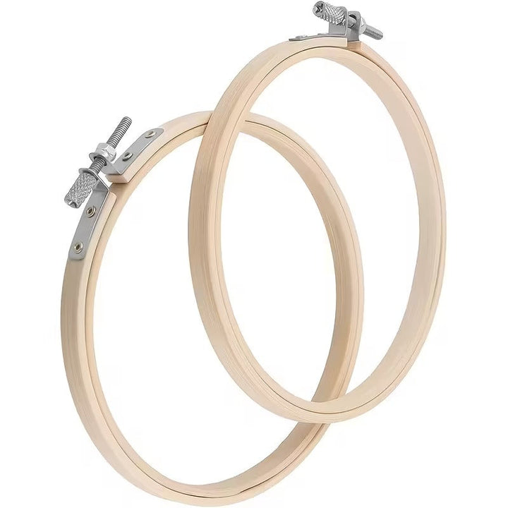 🧵 Super Strong Wooden Embroidery Hoop Frame | Premium Bamboo Cross Stitch Ring | Adjustable 🎨 waodeals