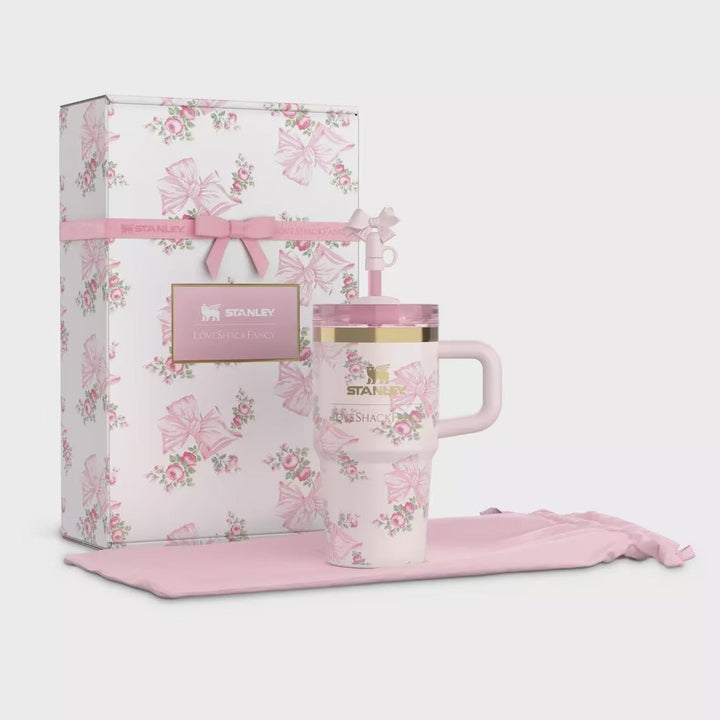 Stanley X LoveShackFancy Holiday Quencher 20 OZ Rosa Beaux Pink NEW SEALED waodeals