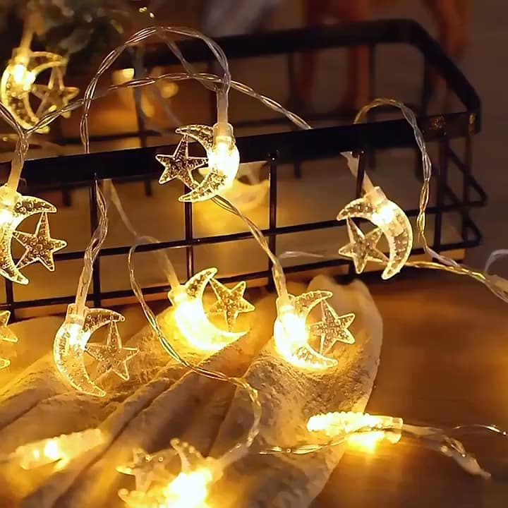 2M 10 LED Ramadan Moon & Star String Lights – Ramadan Kareem & Eid Mub ...
