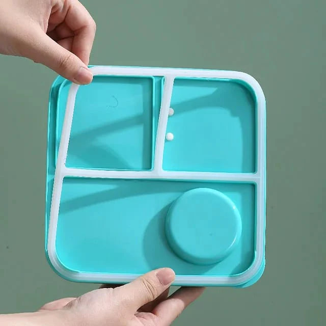 🍱 2-Layer Stainless Steel Lunch Box | 3 Compartments with Sauce Bowl & Spoon Kids & Adult Bento Box waodeals