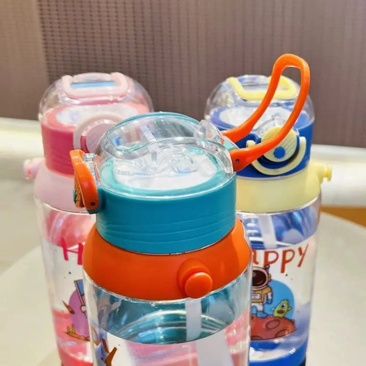 700ML Cartoon Water Bottle For Kids With Straw & Strap waodeals