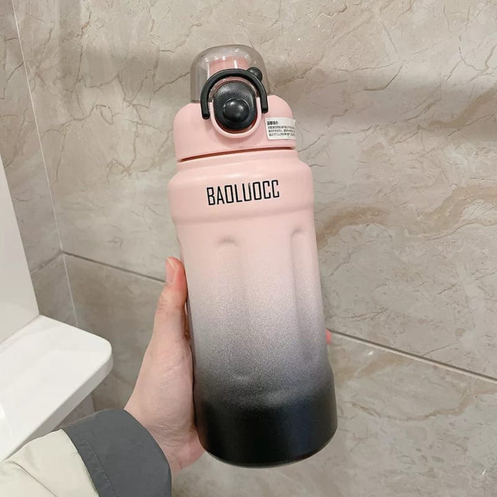 Stainless Steel 800ml Gradient Water Bottle – Vacuum Insulated, Portable Sports Flask waodeals