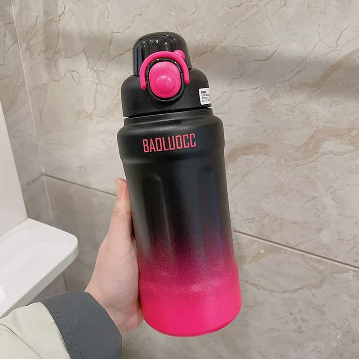 Stainless Steel 800ml Gradient Water Bottle – Vacuum Insulated, Portable Sports Flask waodeals