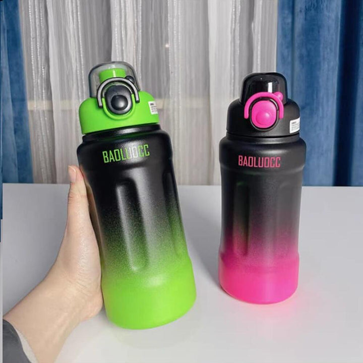 Stainless Steel 800ml Gradient Water Bottle – Vacuum Insulated, Portable Sports Flask waodeals