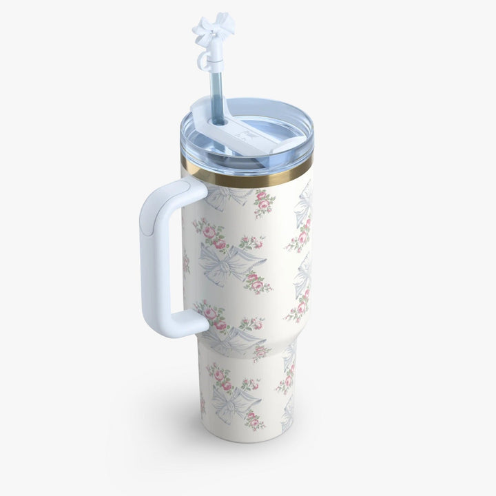 Stanley X LoveShackFancy Quencher 40oz – Holiday Limited Edition in Rosa Beaux Blue 💎🌸💖 waodeals
