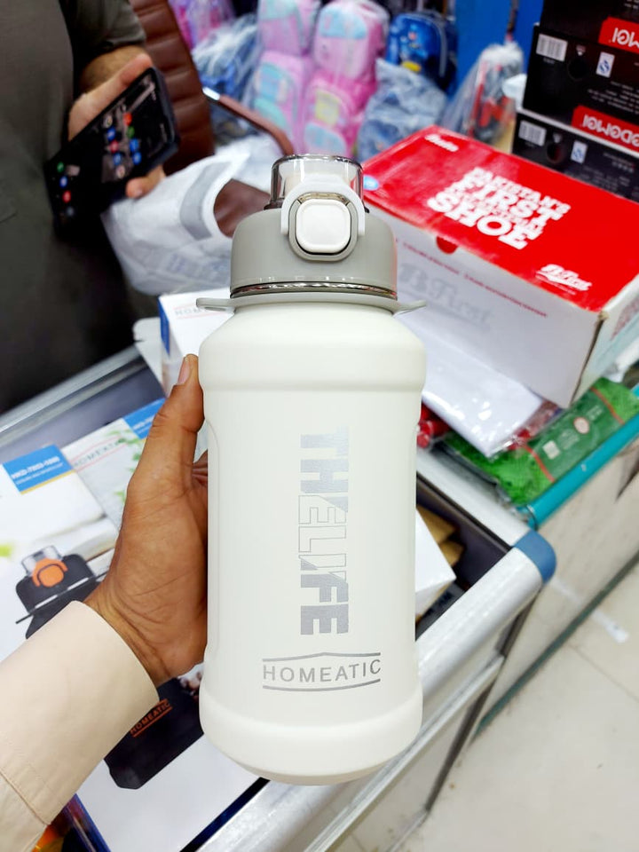 Homeatic Stainless Steel Water Bottle 1000ml – Double Wall Vacuum Insulated Sports & Travel Flask with Leak-Proof Lid 🚰 waodeals