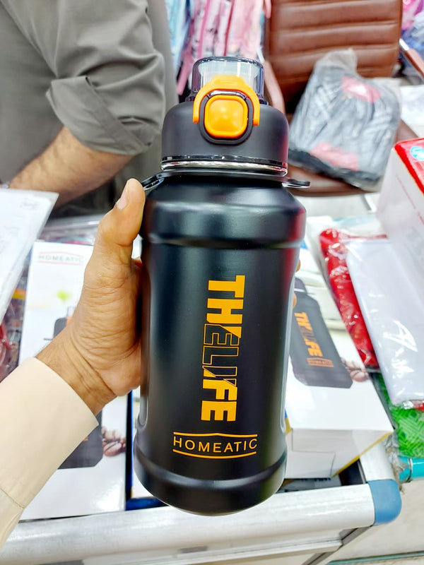 Homeatic Stainless Steel Water Bottle 1000ml – Double Wall Vacuum Insulated Sports & Travel Flask with Leak-Proof Lid 🚰 waodeals