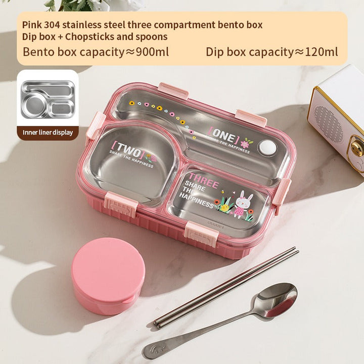 🍱 SmartMeal Stainless Steel Bento Lunch Box (3 Grid) with Bowl – 100% Leakproof, Airtight & BPA-Free waodeals