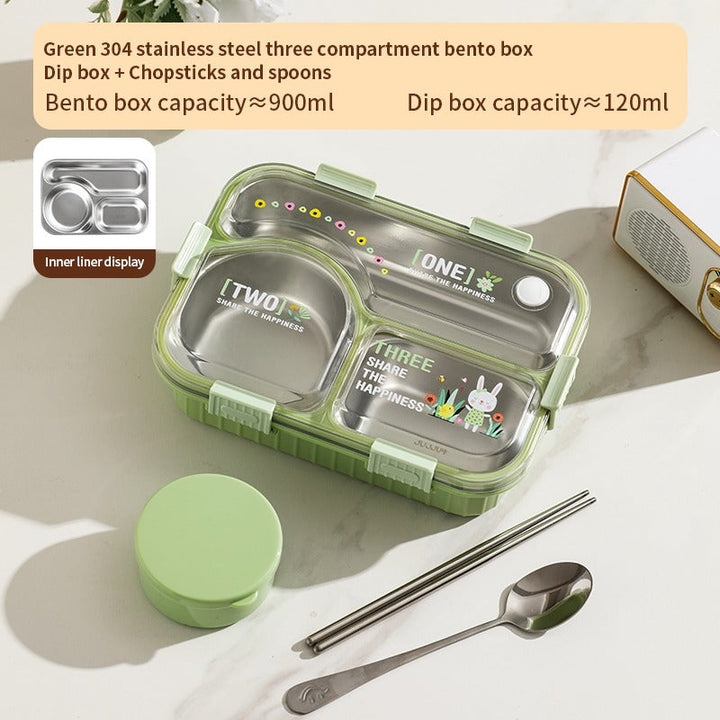 🍱 SmartMeal Stainless Steel Bento Lunch Box (3 Grid) with Bowl – 100% Leakproof, Airtight & BPA-Free waodeals