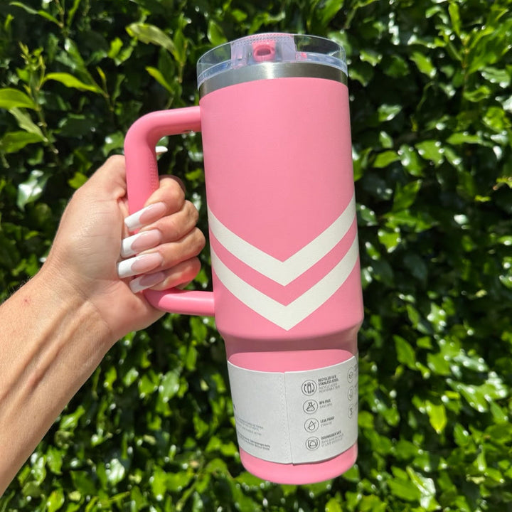 Stanley Quencher® ProTour 40oz – Plumeria Chevron | Limited Edition 2025 | Flip Straw Tumbler | Best Stanley in Pakistan 🌟 waodeals