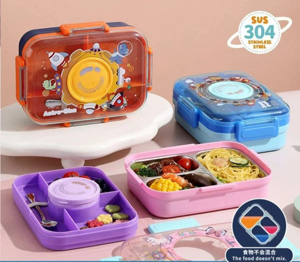✨ Jumbo Steel Insulated Lunch Box – Double Decker Bento 3 Partitions 🍱🔥 waodeals