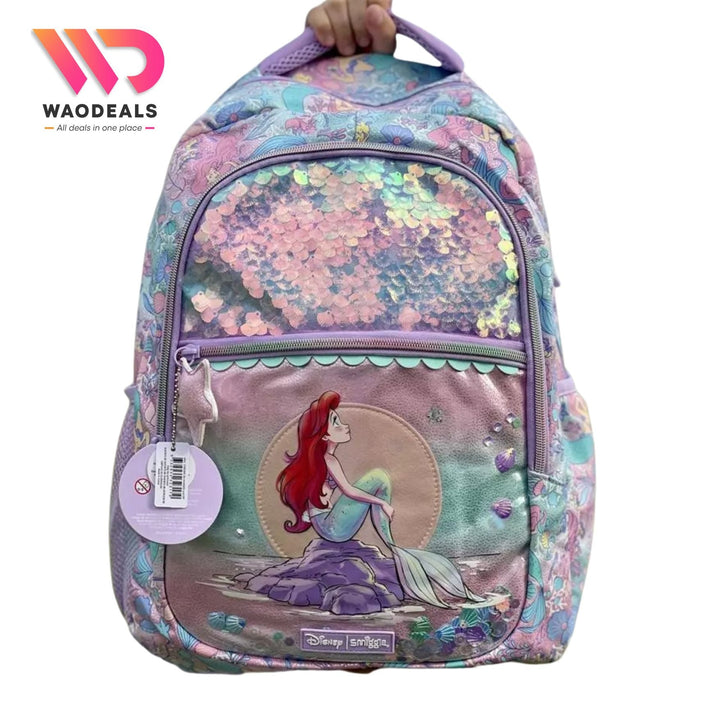 🧜‍♀️Original Smiggle 17-Inch The Little Mermaid School Backpack For Girls Fun Fair Classic Bagpack🎒✨ waodeals