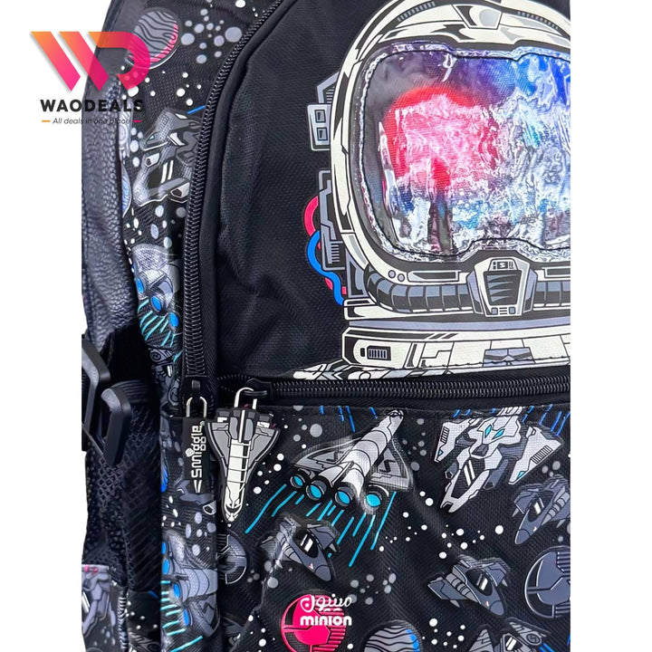 🚀 Original Smiggle 17-Inch Space Astronaut Eclipse Classic School Backpack ✨ waodeals