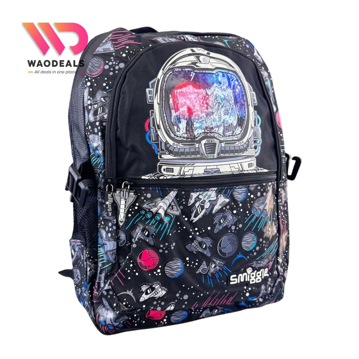 🚀 Original Smiggle 17-Inch Space Astronaut Eclipse Classic School Backpack ✨ waodeals