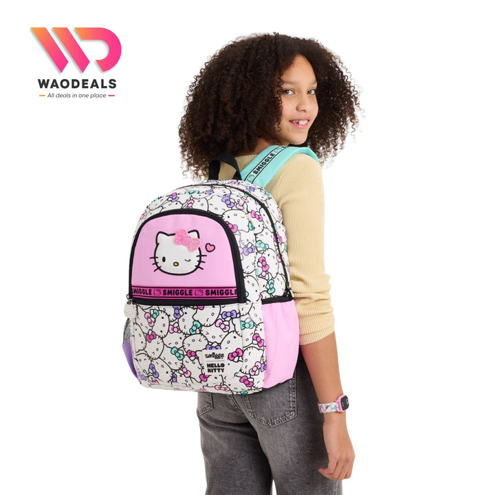 🎒 Original Smiggle 17-Inch Hello Kitty Classic School Backpack✨ waodeals
