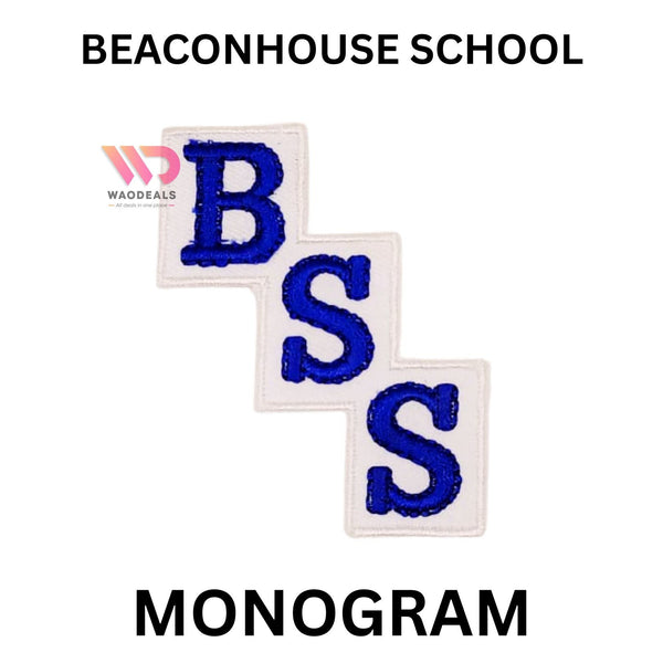 🏫 BSS Beaconhouse School Uniform Monogram Logo Badge 🎖️ High Quality Embroidered Patch Easy to Apply ✨ waodeals