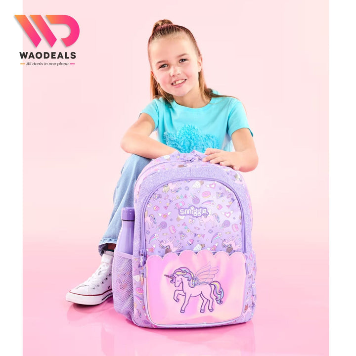 ✨🦄 Original Smiggle 17 Inch Unicorn School Backpack for Girls Fun Fair Classic Kids School Bag🎀🎡 waodeals