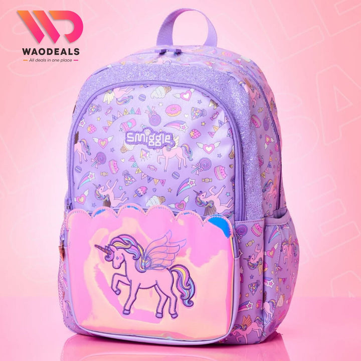 ✨🦄 Original Smiggle 17 Inch Unicorn School Backpack for Girls Fun Fair Classic Kids School Bag🎀🎡 waodeals