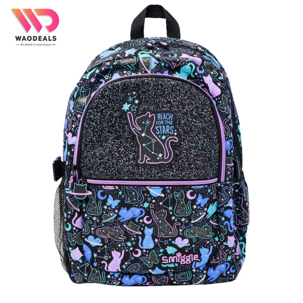 🐾 Original Smiggle 17 Inch Black Cat School Backpack For Girls 🎒 | Fun Fair Classic Bagpack ✨ waodeals