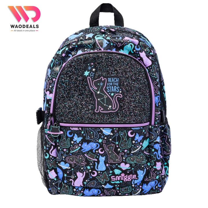🐾 Original Smiggle 17 Inch Black Cat School Backpack For Girls 🎒 | Fun Fair Classic Bagpack ✨ waodeals