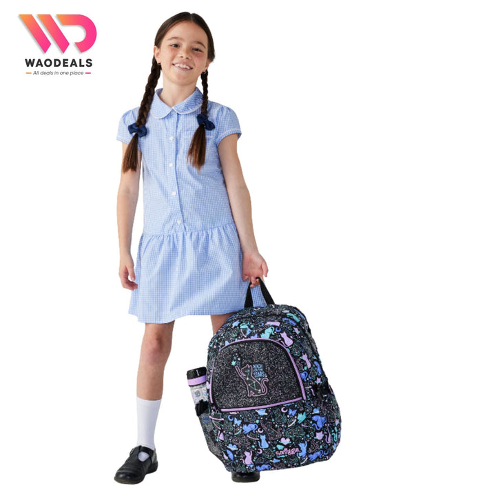 🐾 Original Smiggle 17 Inch Black Cat School Backpack For Girls 🎒 | Fun Fair Classic Bagpack ✨ waodeals