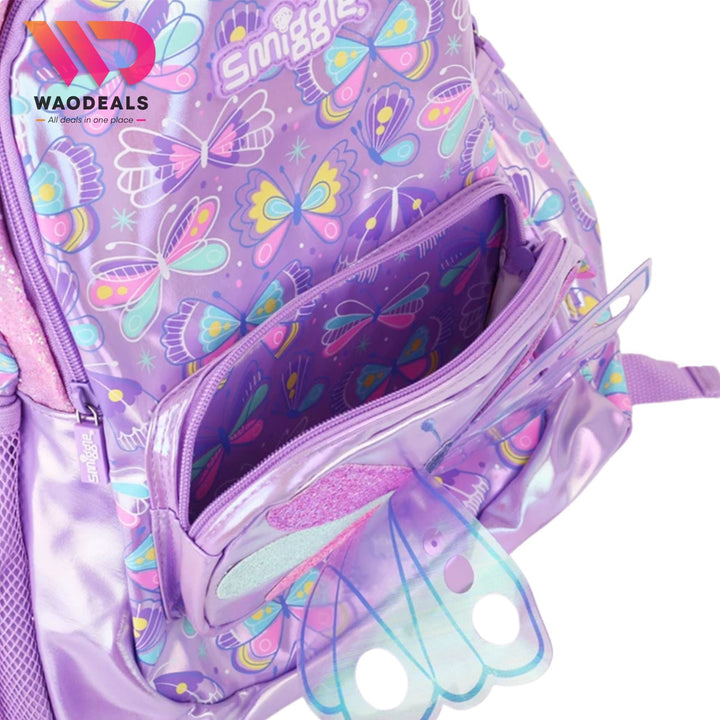 🦋 Original Smiggle 17-Inch Butterfly Backpack for Girls Kids School Bag 🎀✨ waodeals