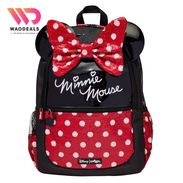 🎀 Original Smiggle 17-Inch Minnie Mouse School Backpack | Classic Disney Bag with 3 Zipped Compartments ✨ waodeals